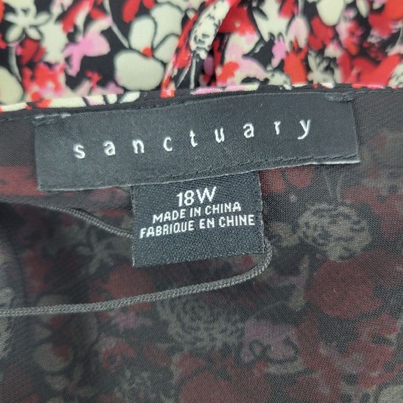 Sanctuary Floral Print Chiffon Halter Neck L/S Cut-Out Midi Dress 18W NWT $149 - Picture 5 of 12